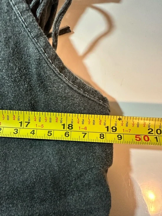 AC/DC XL Black Fringe Tank Top Graphic Vintage Ladies Babydoll Tassel Vest - Picture 6 of 8